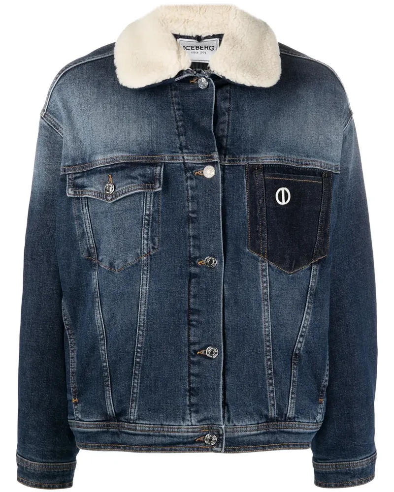 Iceberg Jacke aus Faux Shearling - 6001 DENIM BLUE 6001