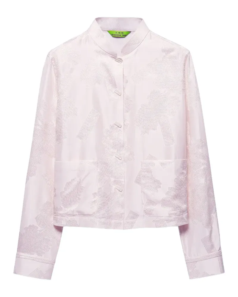 Shanghai Tang Mandarin-collar jacquard blouse - Nude Nude