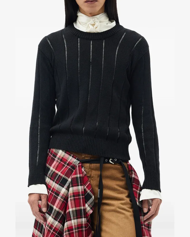 Ann Demeulemeester Rikki Pullover mit gebürsteten Rippen - Schwarz Schwarz