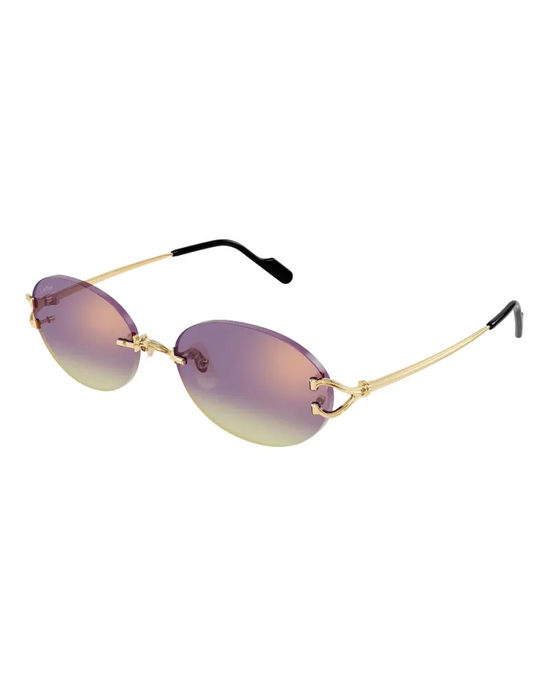 Cartier Sonnenbrille mit rundem Gestell - Gold Gold