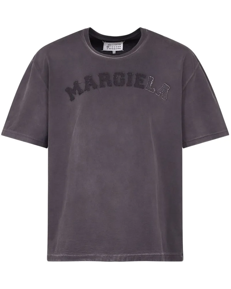 Maison Margiela T-Shirt mit Logo-Stickerei - Schwarz Schwarz