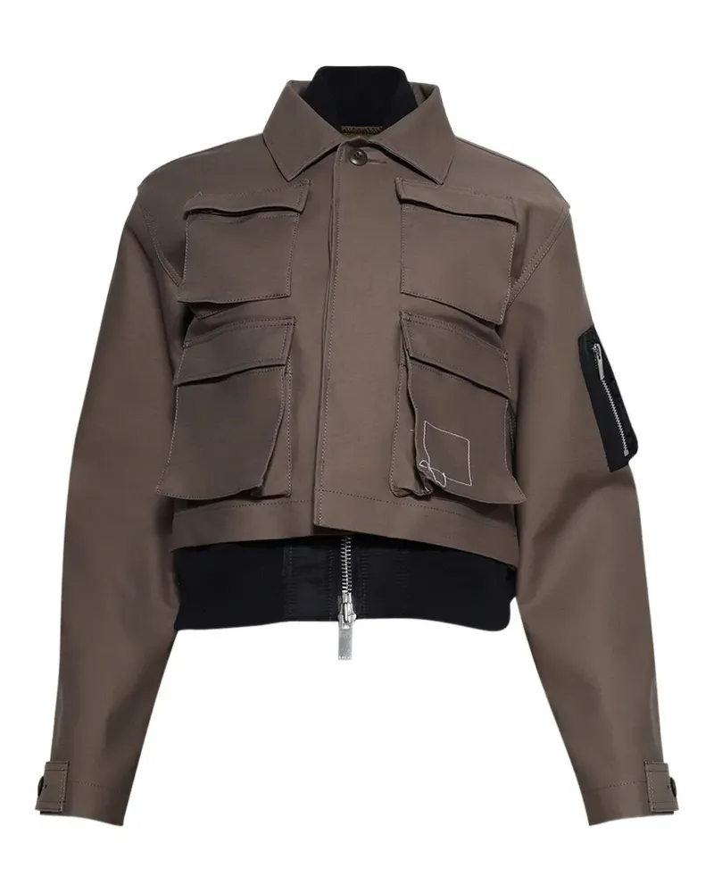 Sacai Jacke mit Klappentasche - Braun Braun