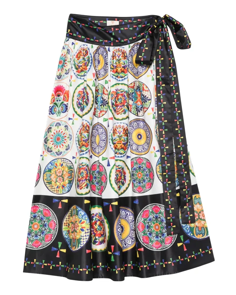 Twin-Set graphic-print belted skirt - Weiß Weiß