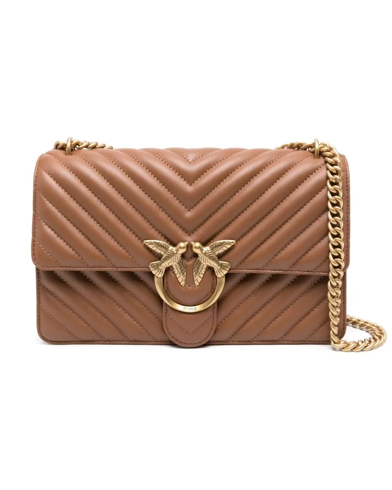 Pinko Classic Love One Schultertasche - Braun Braun