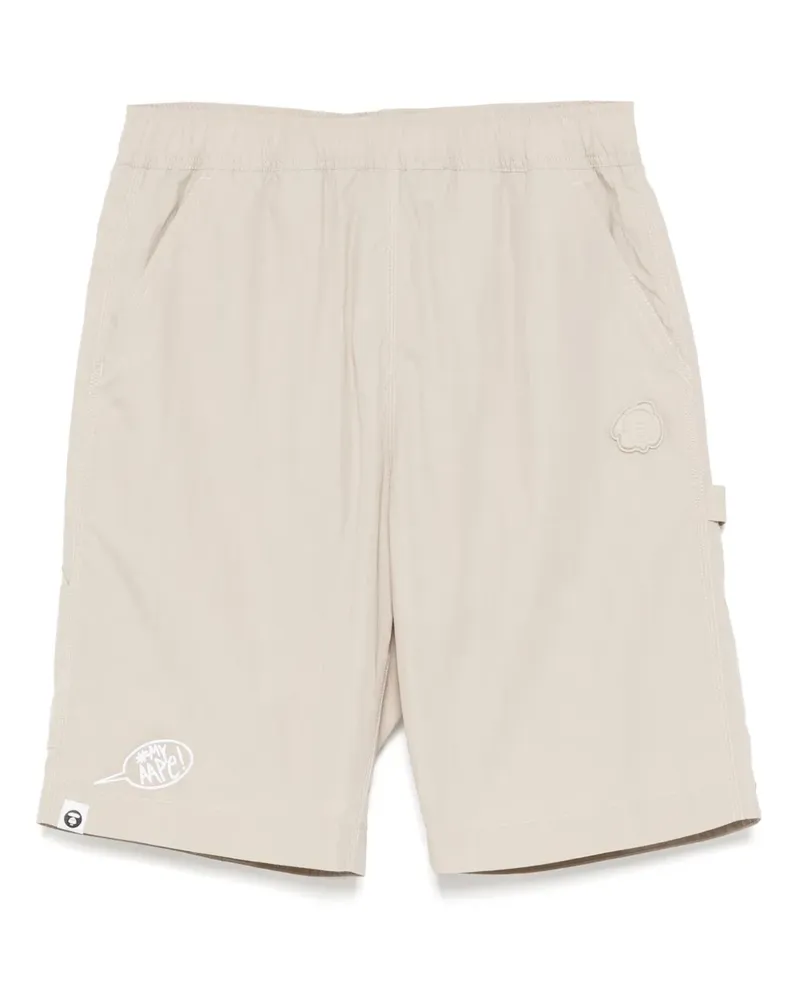 BAPE Shorts mit Logo-Patch - Nude Nude