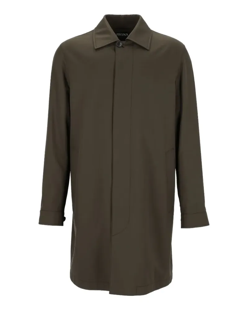 Ermenegildo Zegna Motorin concealed-fastening coat - Grün Grün