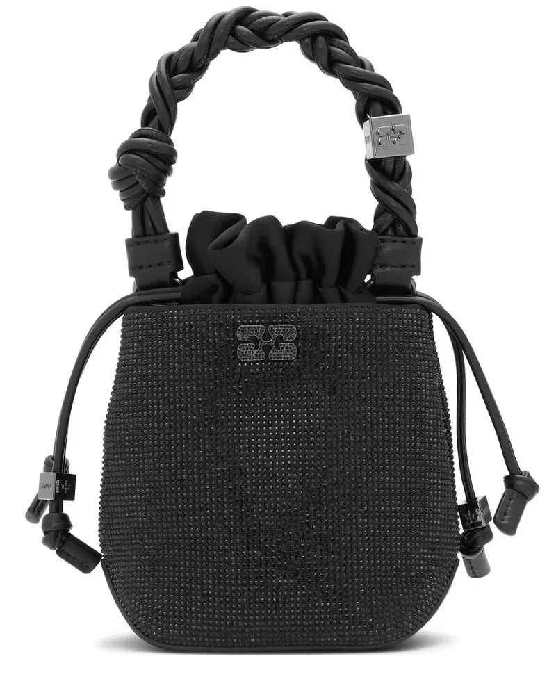 Ganni Handtasche mit Flechtriemen - Schwarz Schwarz