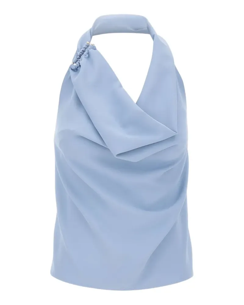 Kaos draped shawl halterneck blouse - Blau Blau