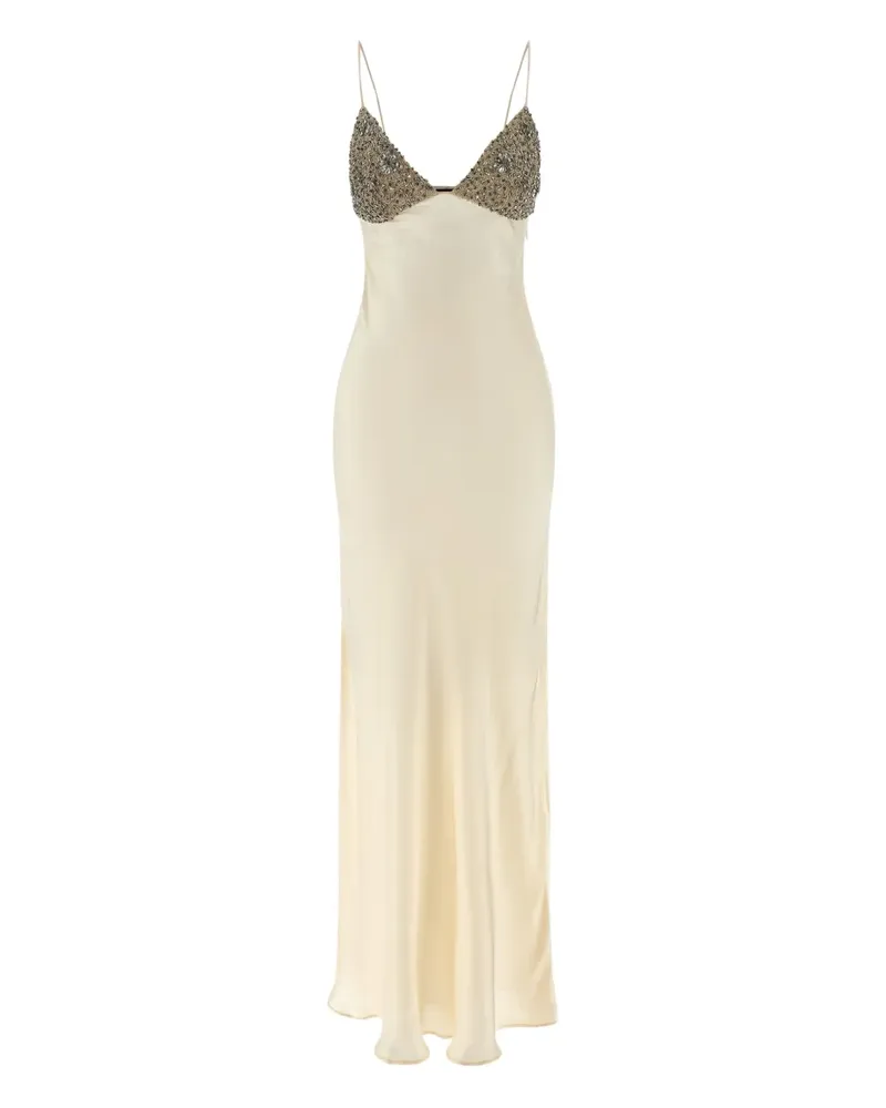 Twin-Set embroidered-cups maxi dress - Nude Nude