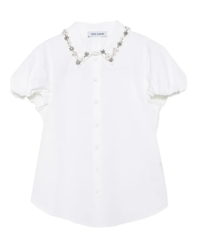 Dice Kayek crystal-embellished puff-sleeve blouse - Weiß Weiß