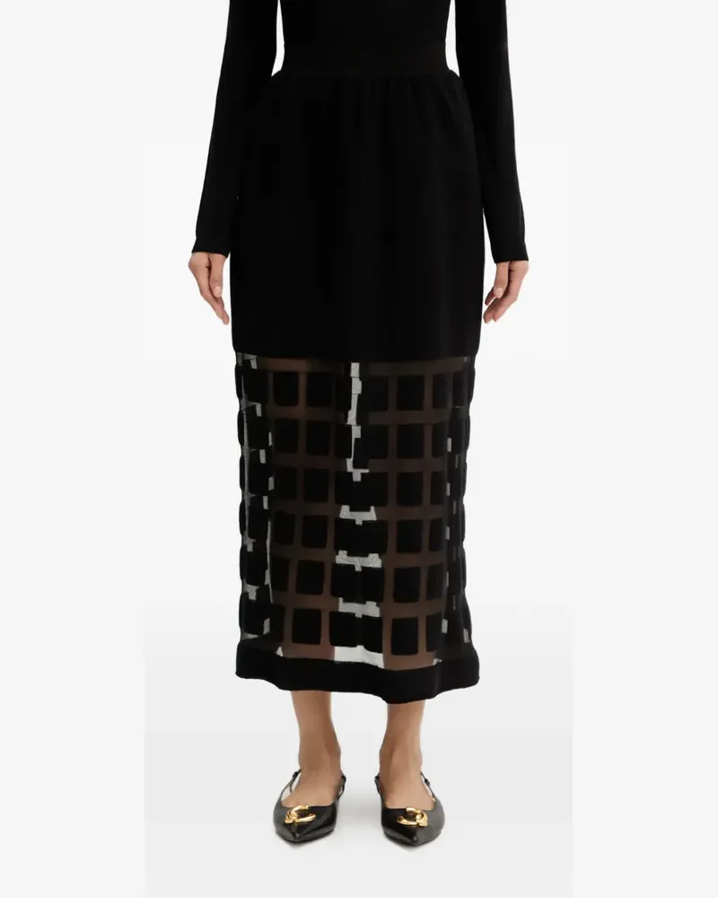 Liviana Conti Mildred patterned skirt - Schwarz Schwarz