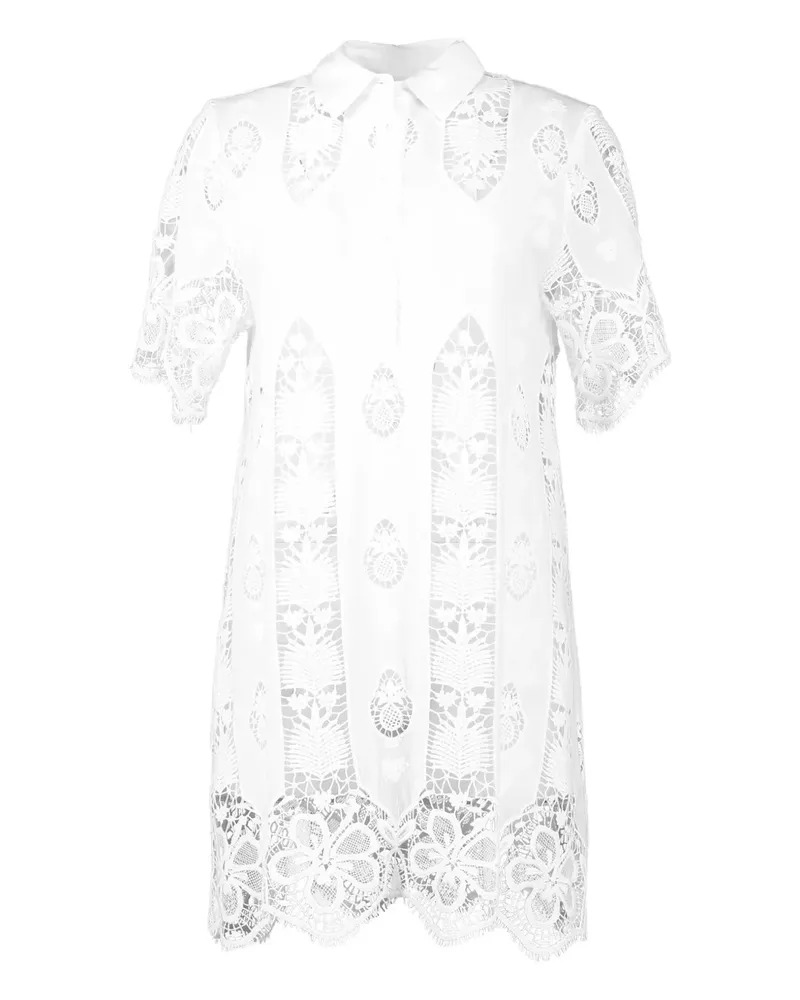 Miguelina Elle Minikleid mit Spitzeneinsatz - Weiß Weiß