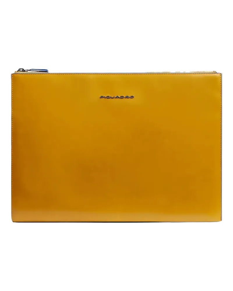 Piquadro iPad Pro 13" leather clutch bag - Gelb Gelb