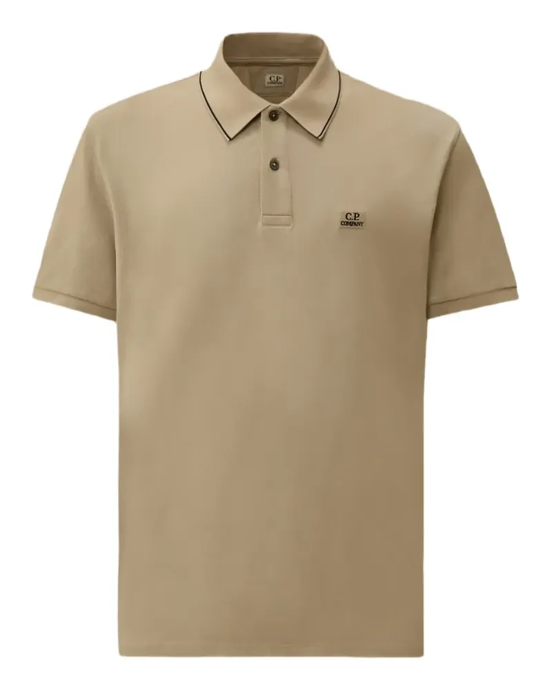 C.P. Company logo-detail short-sleeve cotton polo shirt - Nude Nude