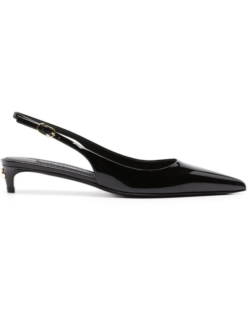 Dolce & Gabbana Slingback-Pumps aus Lackleder - Schwarz Schwarz