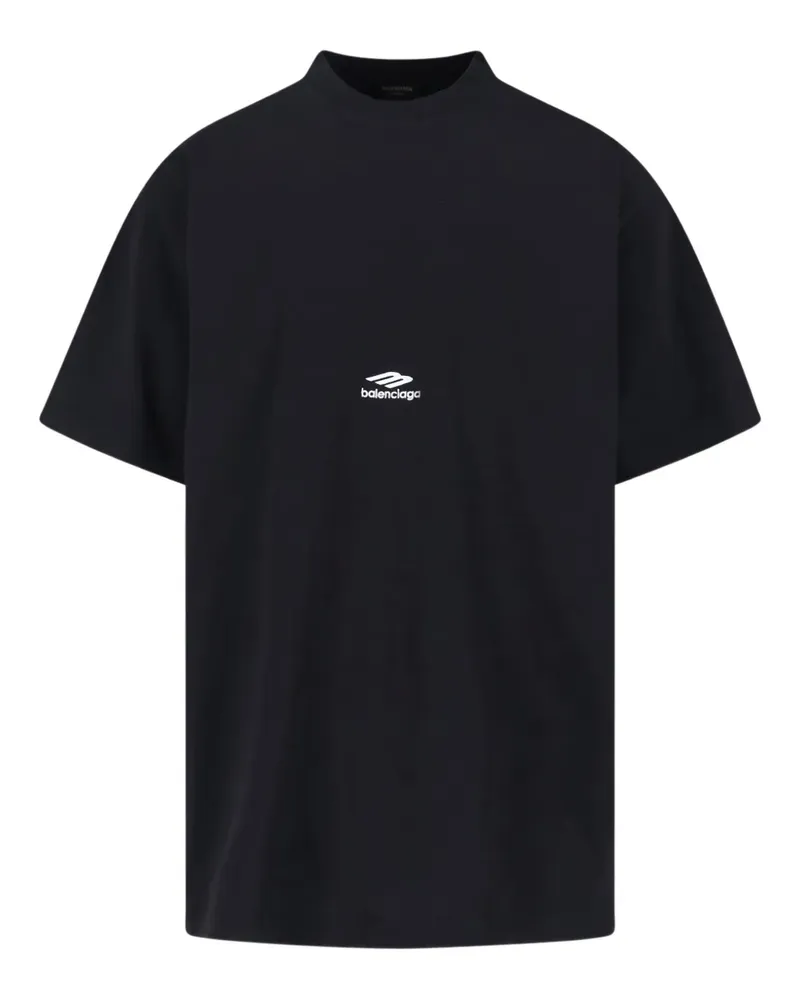 Balenciaga T-Shirt mit Logo-Detail - Schwarz Schwarz