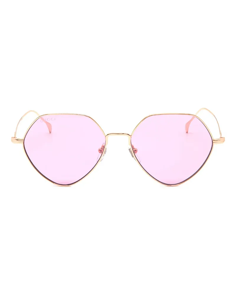 Gucci Sonnenbrille mit geometrischem Gestell - Gold Gold