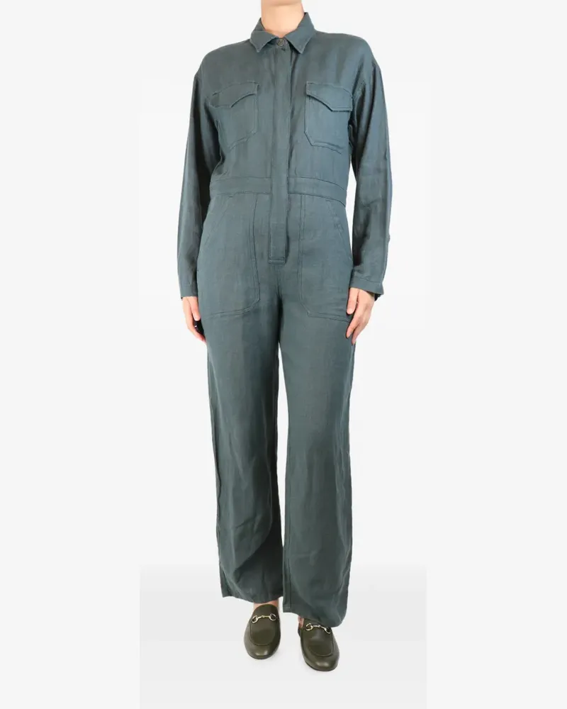 Rivet Utility zip-up flap-pocket jumpsuit - Grün Grün