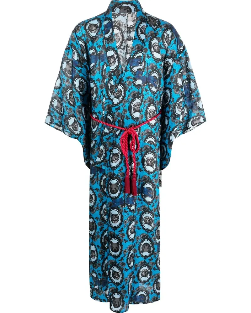 Medicom Toy Japonica Morgenmantel mit Gürtel - Blau Blau
