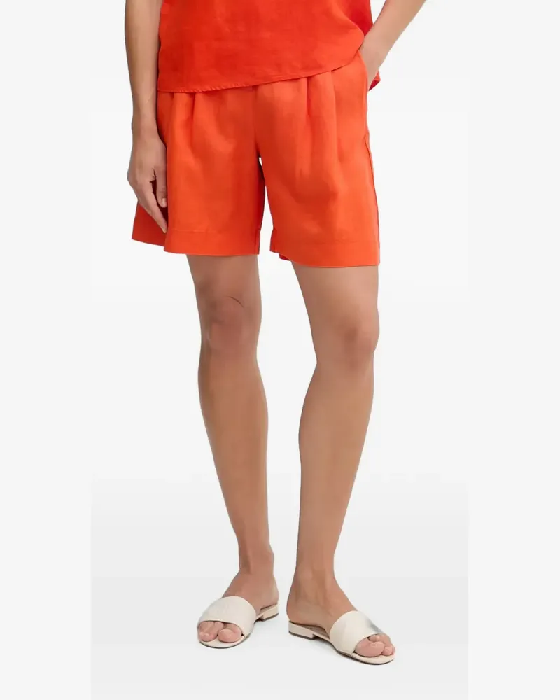 Benetton pleated high-waisted shorts - Orange Orange