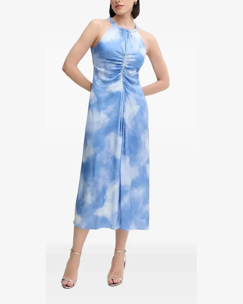 Sisley Gerafftes Neckholder-Kleid - Blau Blau