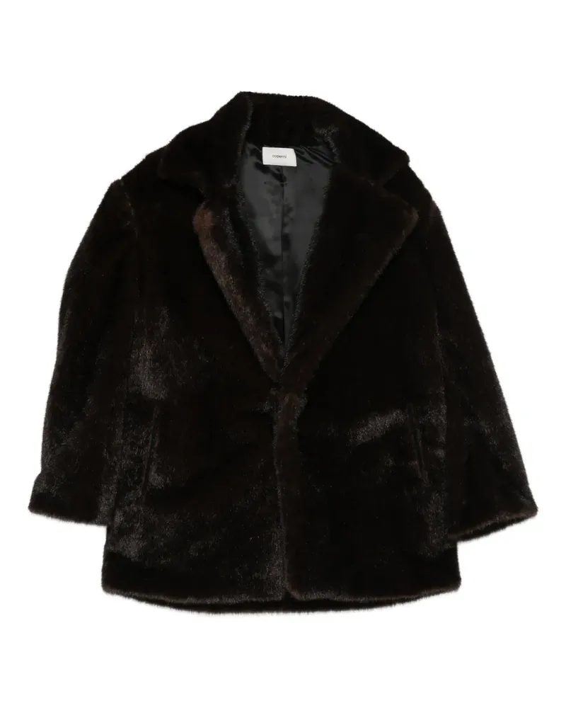 COPERNI faux-fur single-breasted coat - Braun Braun