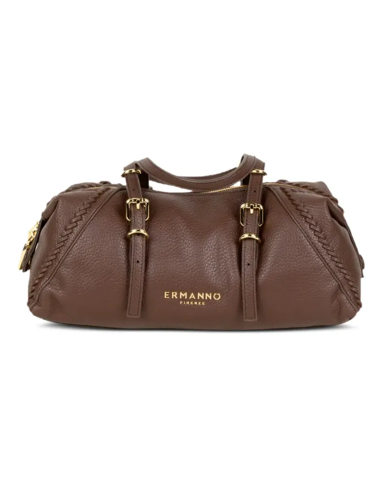 Ermanno Scervino Tote Bag mit geflochtenem Besatz und Schnalle - Braun Braun