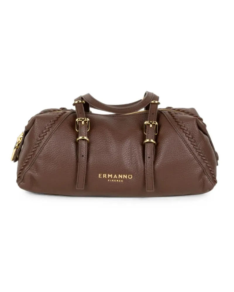 Ermanno Scervino braided-trim buckled tote bag - Braun Braun