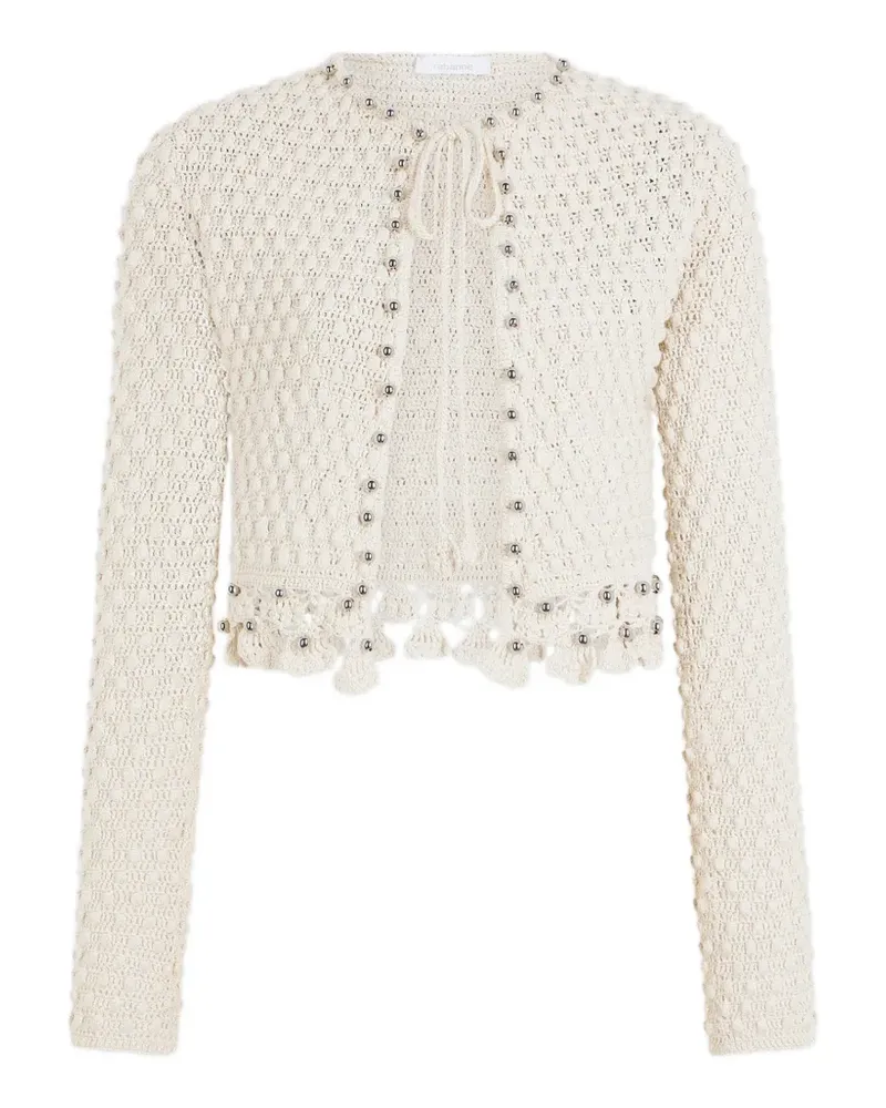 Paco Rabanne Langer Cardigan - Weiß Weiß