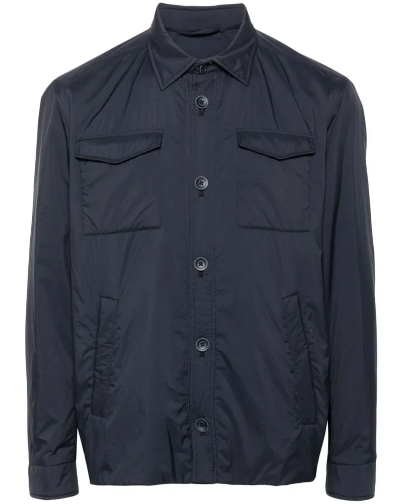 Herno Jacke mit Logo-Schild - Blau Blau