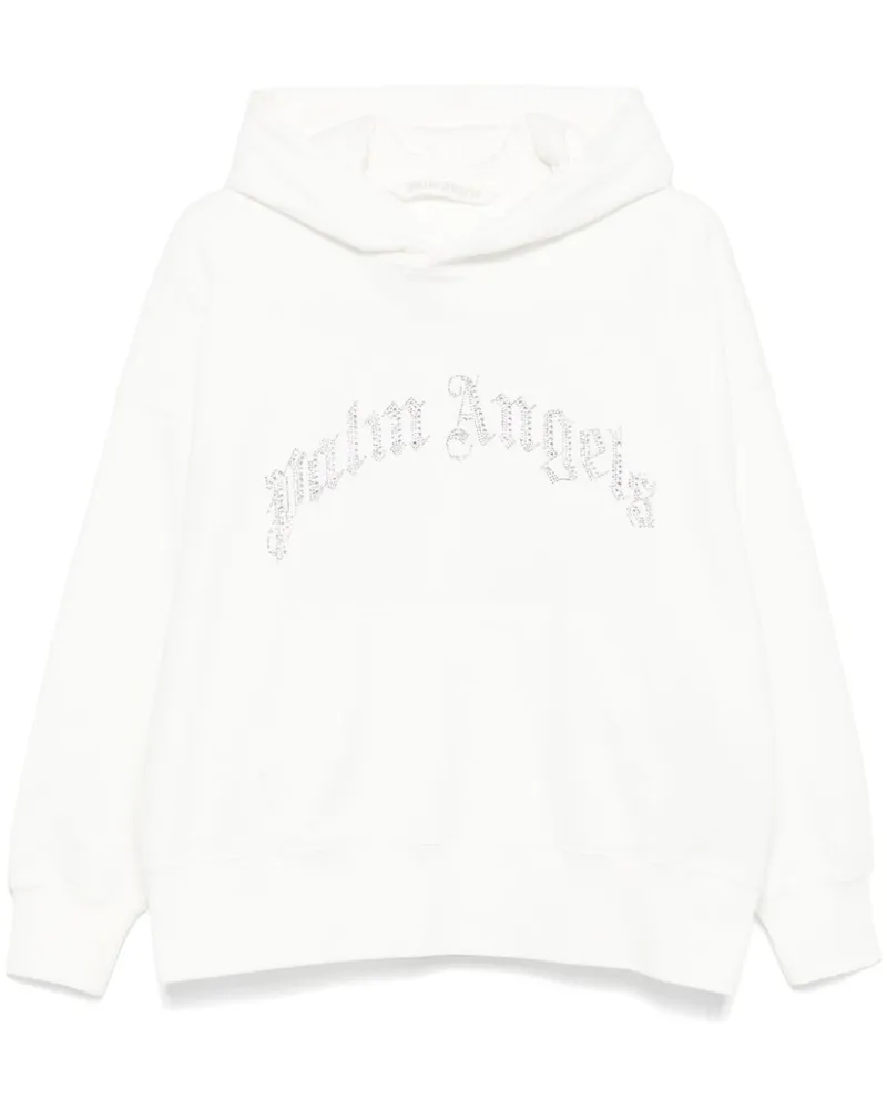 Palm Angels Hoodie mit Kristallen - Weiß Weiß