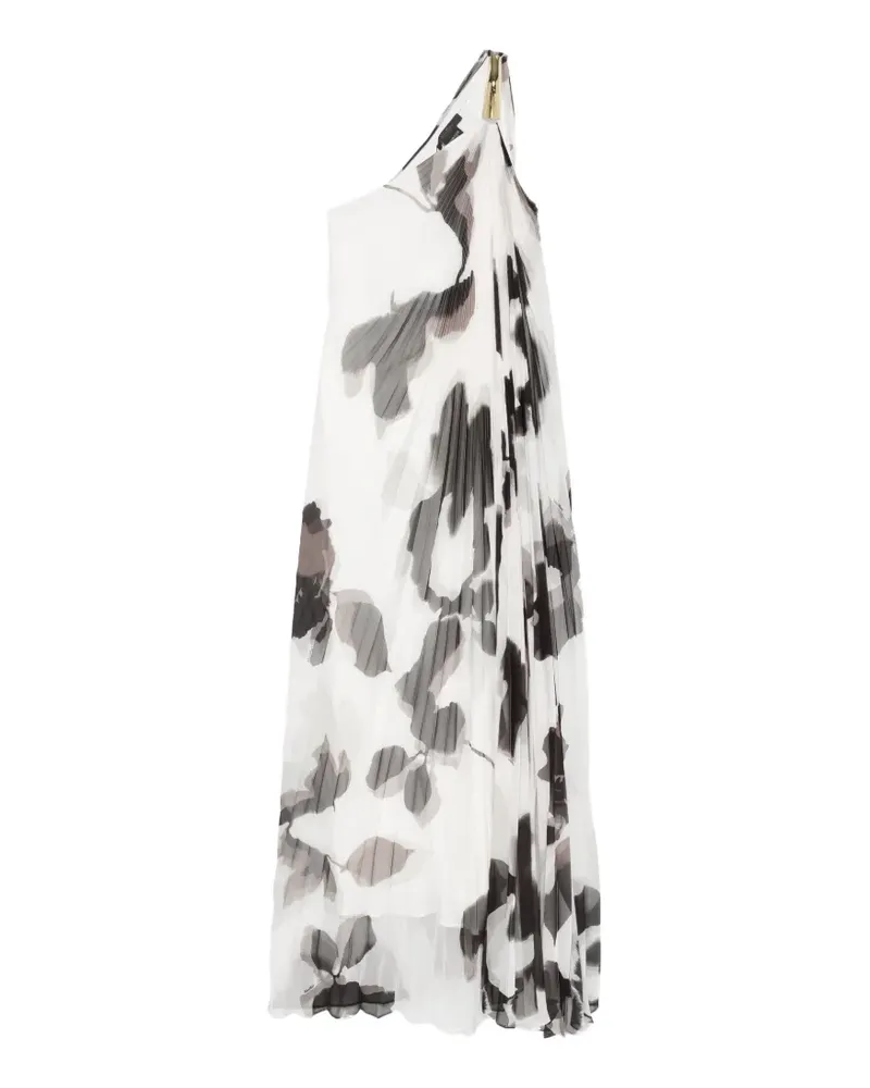 Max Mara floral-print pleated maxi dress - Weiß Weiß