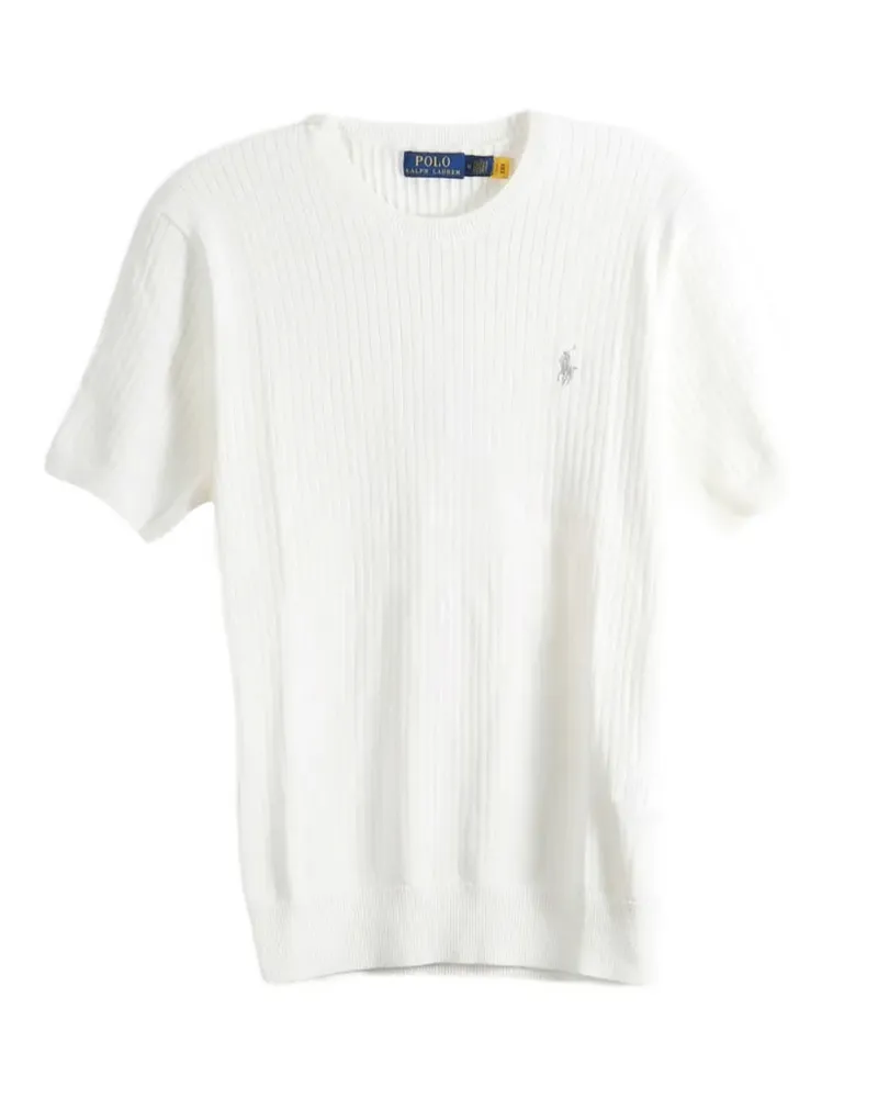 Ralph Lauren ribbed-knit logo-embroidered T-shirt - Weiß Weiß