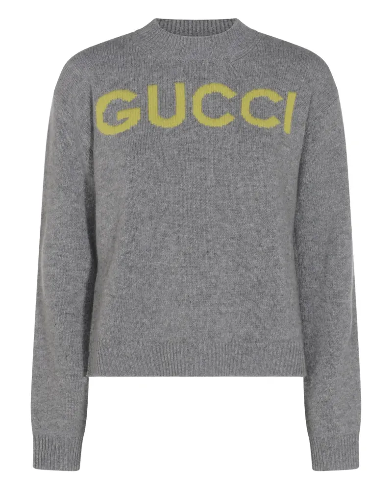 Gucci Pullover mit Intarsien-Logo - Grau Grau