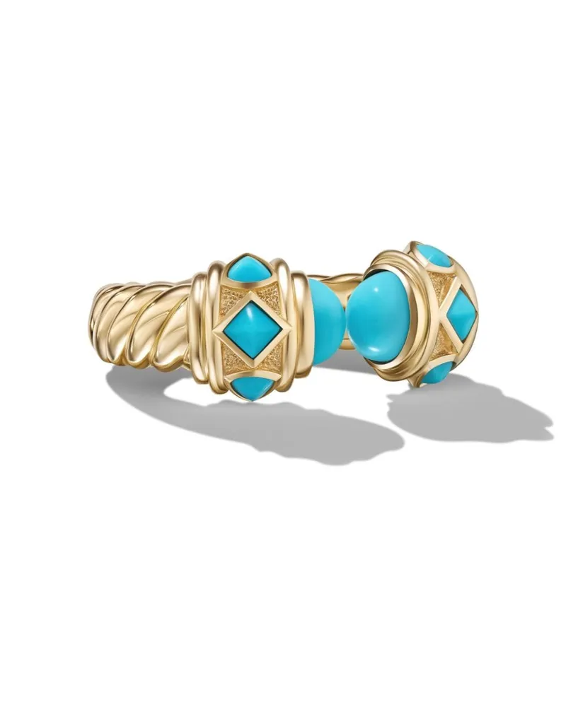 David Yurman 18kt Renaissance Gelbgoldring mit Türkis 6,5mm Gold