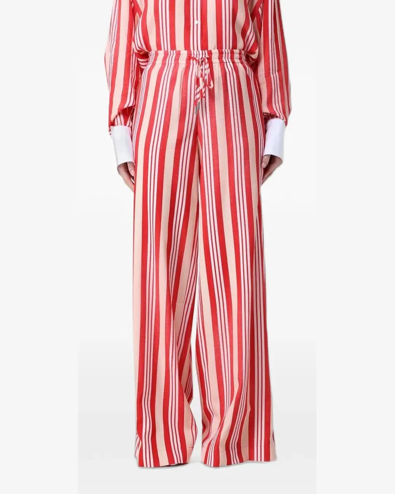 Ermanno Scervino Gestreifte Wide-Leg-Hose - Rot Rot