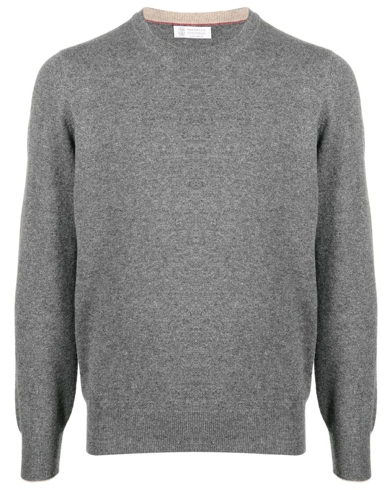 Brunello Cucinelli Kaschmirpullover mit Rundhalsausschnitt - Grau Grau
