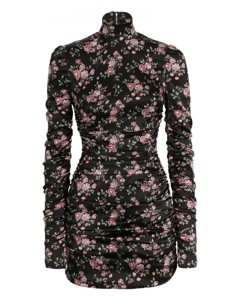 Dolce & Gabbana Minikleid mit Blumenmuster - Schwarz Schwarz
