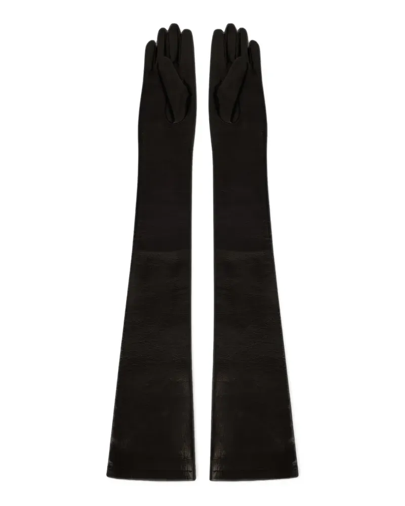Alberta Ferretti Lange Handschuhe aus Leder - Schwarz Schwarz