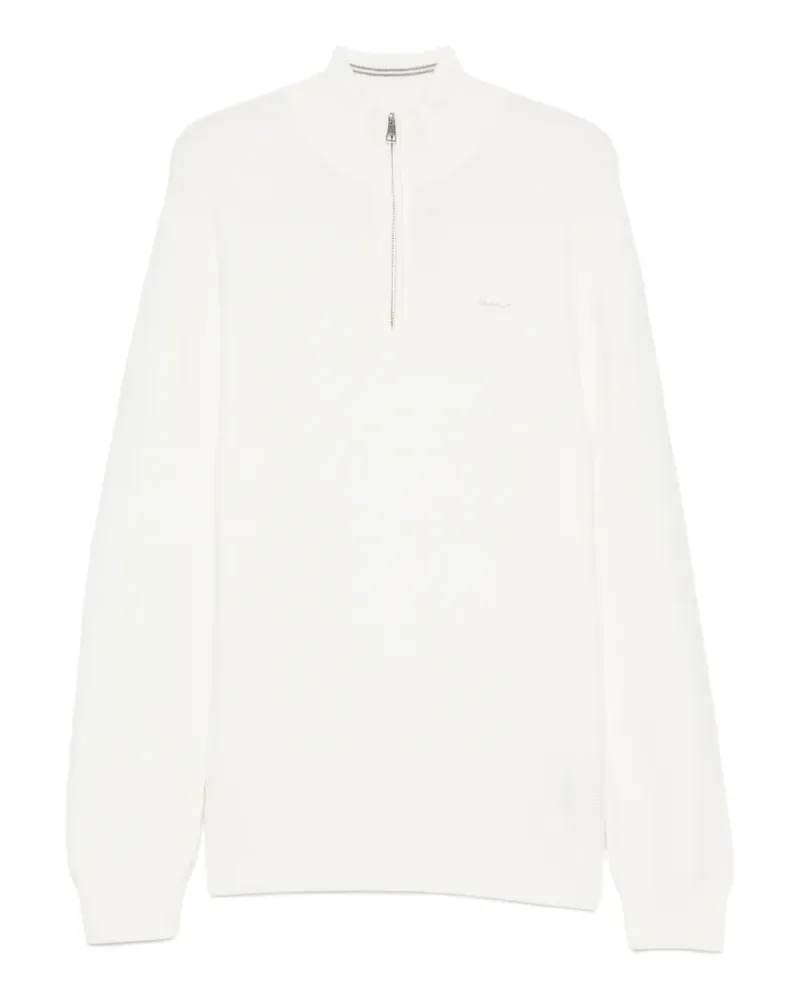 Gant quarter-zip ribbed-knit sweater - Nude Nude