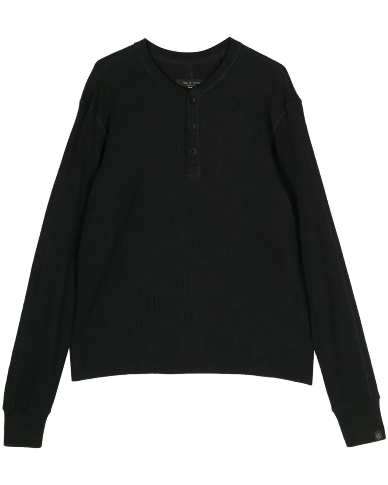 Rag & Bone Klassisches Henley-Hemd - Schwarz Schwarz