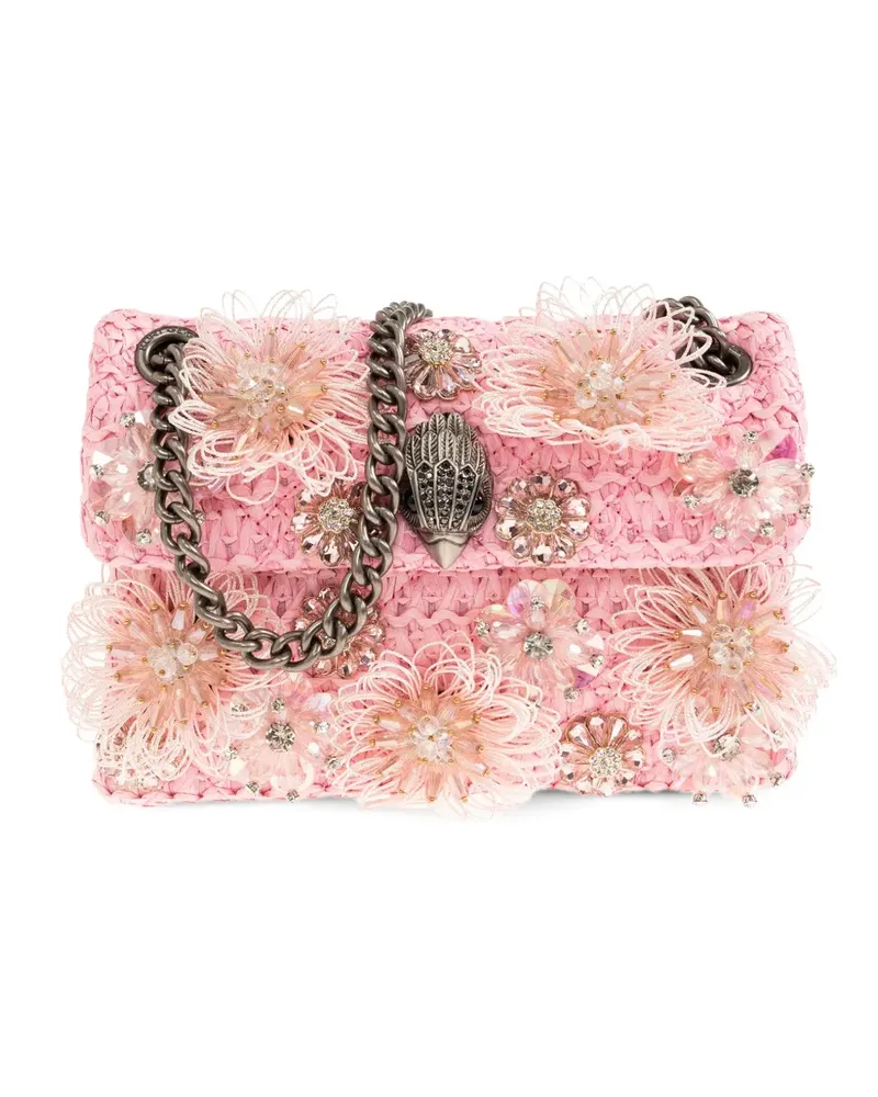 Kurt Geiger mini Kensington floral-appliqué shoulder bag - Rosa Rosa