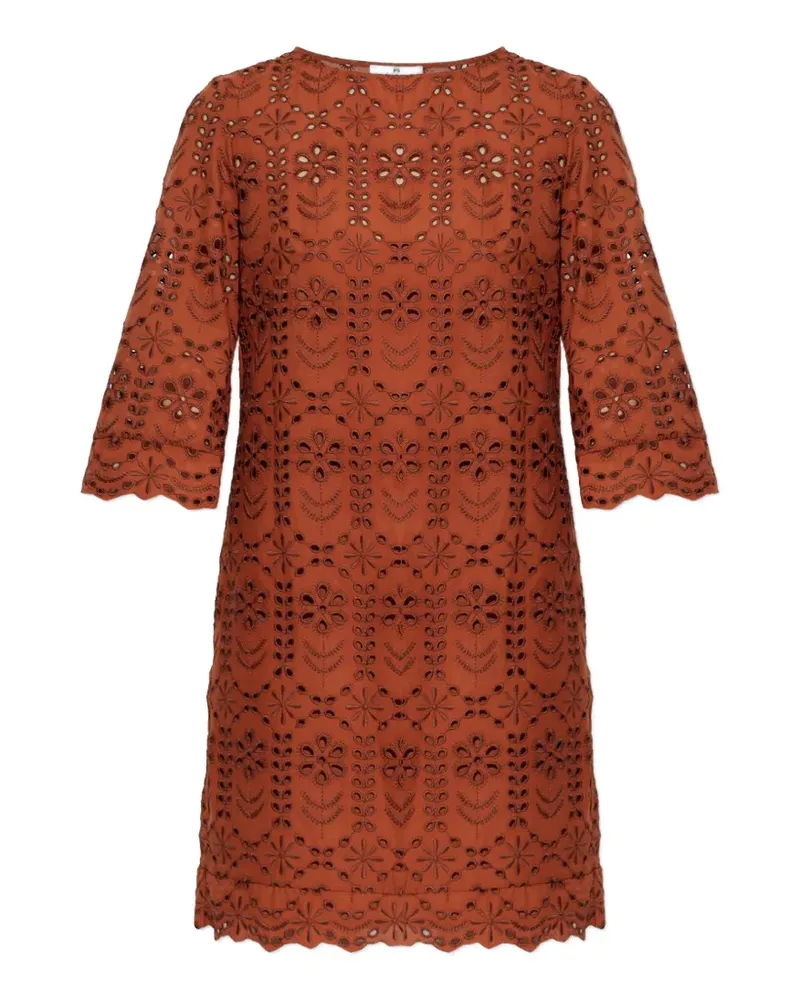 Paul Smith scalloped-trim mini dress - Orange Orange
