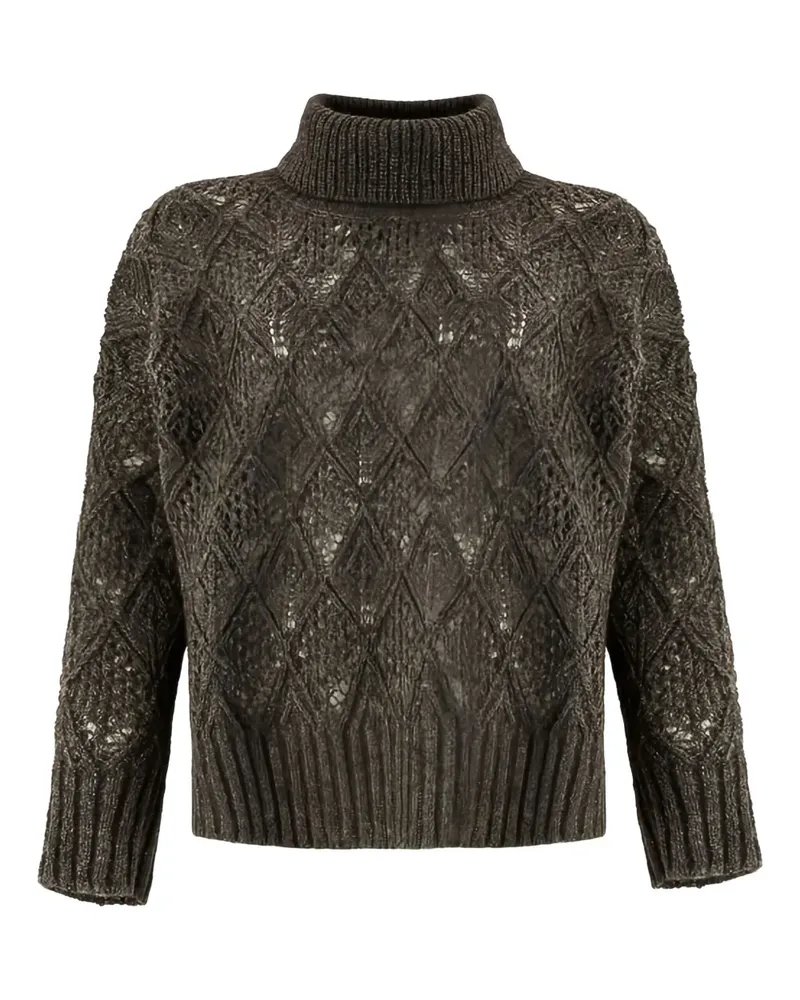 D.EXTERIOR roll-neck openwork sweater - Grau Grau