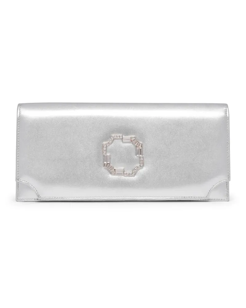 Malone Souliers Clutch aus Leder Silber