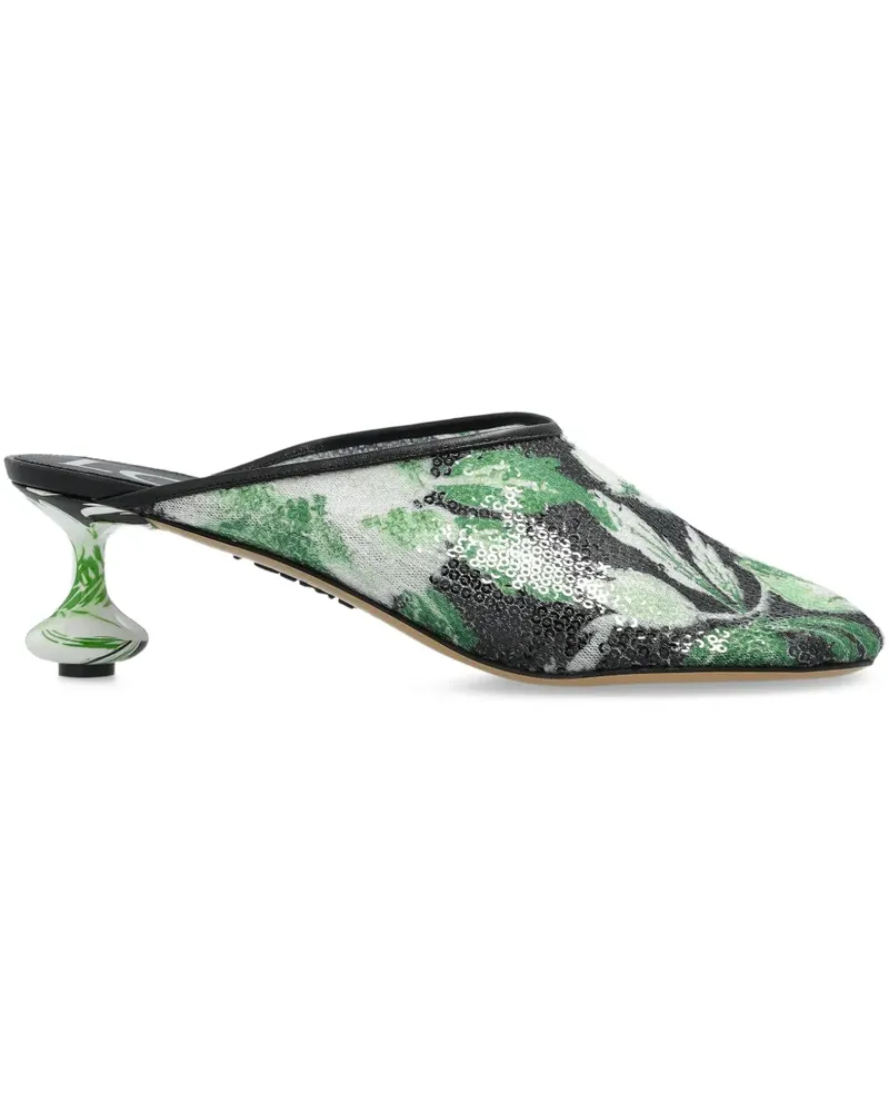 Loewe Mules mit Blumen-Print 45mm - Schwarz Schwarz