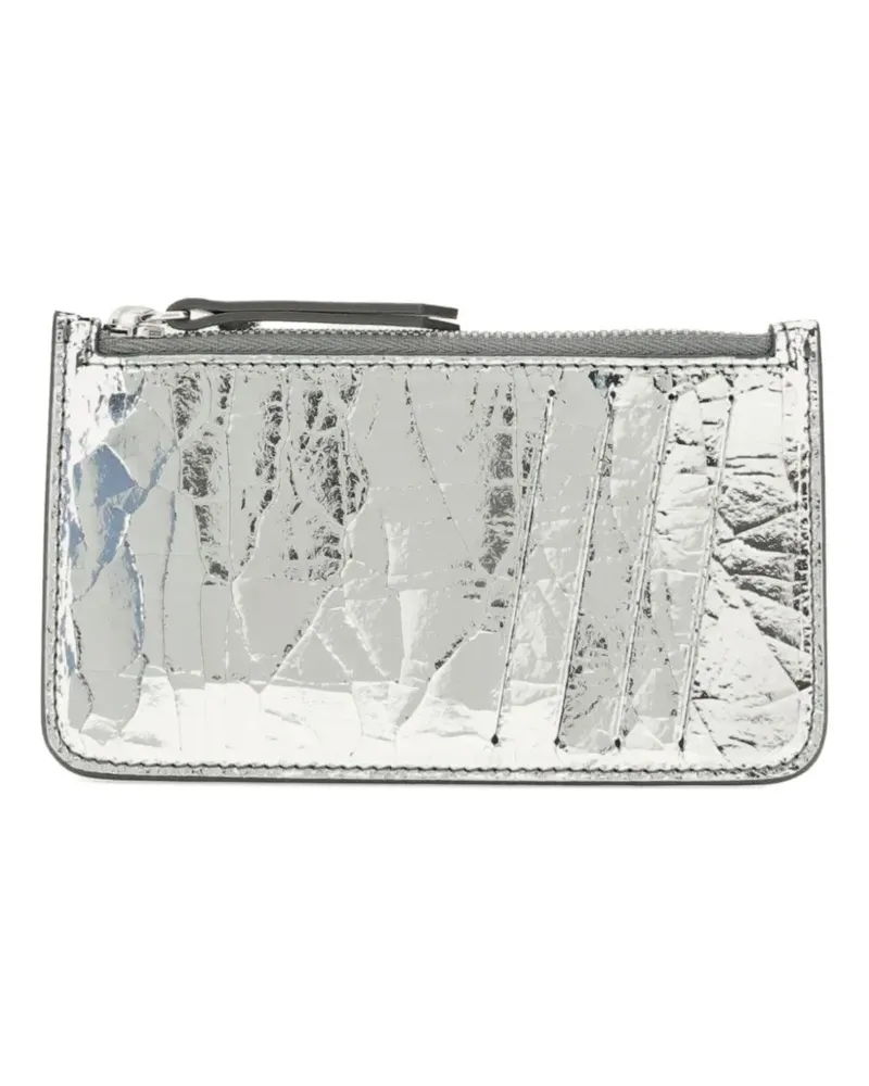 Maison Margiela textured zip card holder - Silber Silber