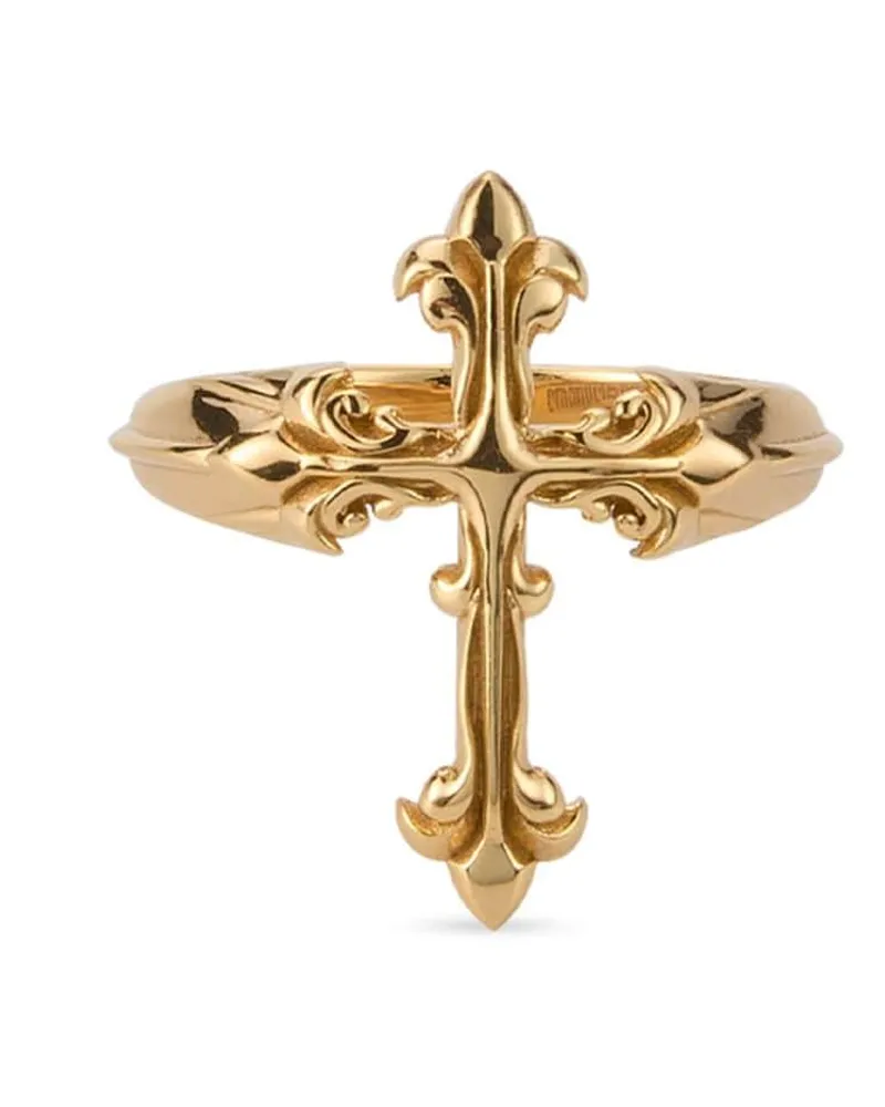 Emanuele Bicocchi Statement-Ring mit Lilienkreuz - Gold Gold