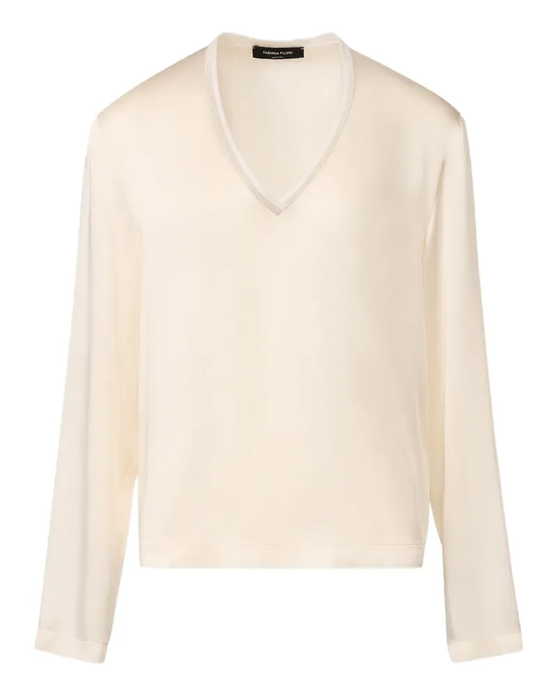 Fabiana Filippi v-neck long-sleeve top - Nude Nude