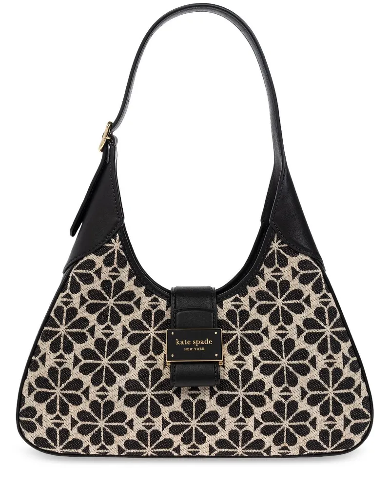 Kate Spade Kleine Nouveau Schultertasche aus Blumenjacquard - Schwarz Schwarz